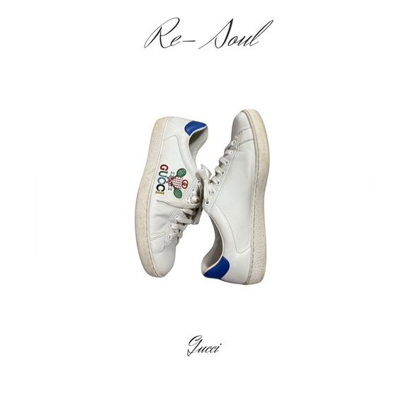 Gucci White and Blue Sneakers - Picture 1 of 5